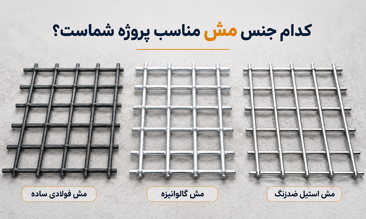 انواع مش بندی از نظر جنس و مواد